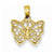 14k Gold Cut-out Small Butterfly Pendant, Pendants for Necklace