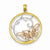 14k Gold Yellow & Rose Gold w/Rhodium Butterfly in Circle Pendant, Pendants for Necklace