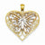 14k Gold rose & yellow gold rhodium Diamond-cut Butterfly on Heart Pendant, Pendants for Necklace