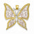 14k Gold Yellow & Rose Gold w/Rhodium Diamond-cut Butterfly Pendant, Pendants for Necklace