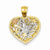 14k Gold Tri color Butterfly Heart Pendant, Pendants for Necklace