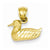 14k Gold Diamond-cut Duck Pendant, Pendants for Necklace