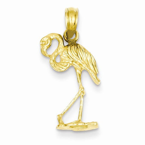 14k Gold Flamingo Pendant, Pendants for Necklace