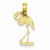 14k Gold Flamingo Pendant, Pendants for Necklace