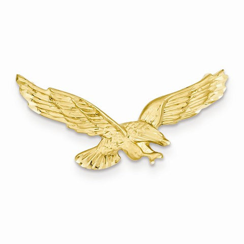 14k Gold Diamond-cut Eagle Slide Pendant, Pendants for Necklace