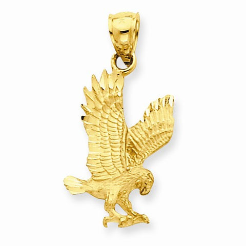 14k Gold Diamond-cut Eagle Pendant, Pendants for Necklace
