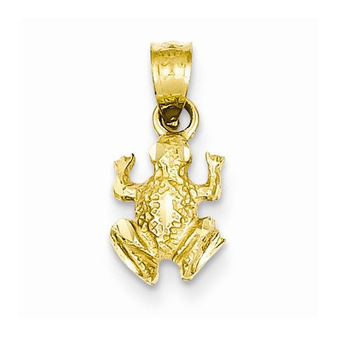 14k Gold Diamond-cut Frog pendant, Gorgeous Pendants for Necklace