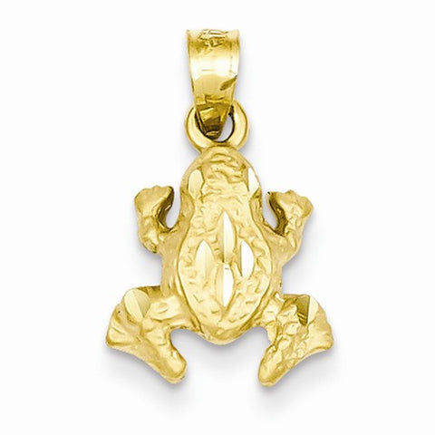 14k Gold Diamond-cut Frog pendant, Lovely Pendants for Necklace