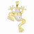 14k Gold and Rhodium Diamond-cut Frog Pendant, Pendants for Necklace