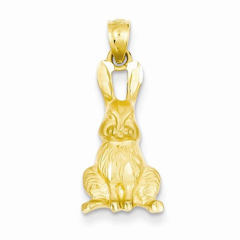 14k Gold Diamond-cut Rabbit Pendant, Pendants for Necklace