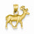 14k Gold Diamond-cut Reindeer Pendant, Pendants for Necklace