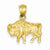 14k Gold Diamond-cut Buffalo Pendant, Pendants for Necklace