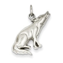 14k White Gold Wolf Charm hide-image