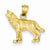 14k Gold Diamond-cut Wolf Pendant, Pendants for Necklace