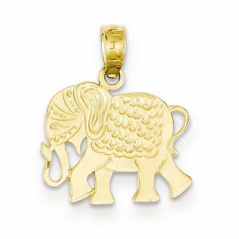 14k Gold Textured Elephant Pendant, Pendants for Necklace