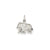 Elephant Charm in 14k White Gold