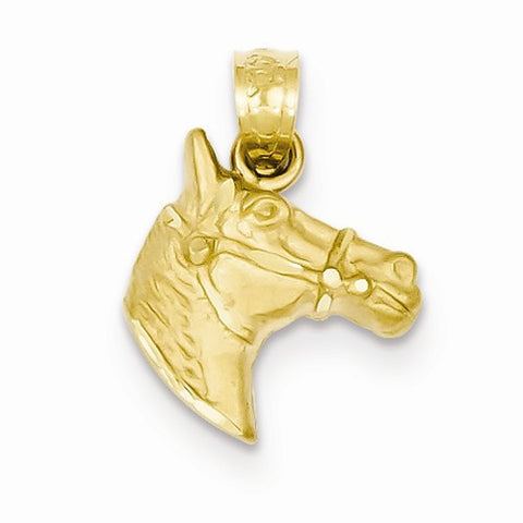 14k Gold Diamond-cut Horse pendant, Classy Pendants for Necklace