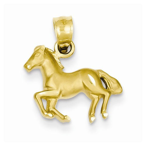 14k Gold Diamond-cut Horse pendant, Alluring Pendants for Necklace