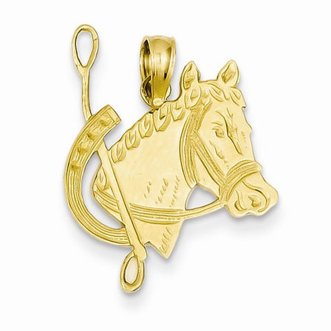 14k Gold Horse Head pendant, Charm