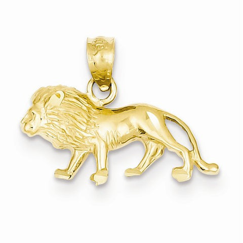 14k Gold Diamond-cut Lion Pendant, Pendants for Necklace