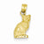 14k Gold Diamond-cut Cat Pendant, Pendants for Necklace