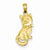 14k Gold Cat pendant, Dazzling Pendants for Necklace