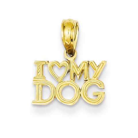 14k Gold I Heart My Dog Pendant, Pendants for Necklace