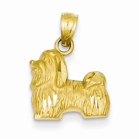 14k Gold Diamond-cut Shih Tzu pendant, Exquisite Pendants for Necklace