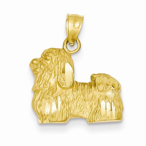 14k Gold Diamond-cut Shih Tzu pendant, Fine Pendants for Necklace