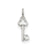 D Key Charm in 14k White Gold