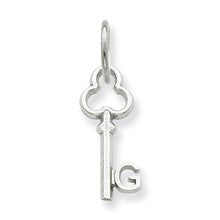 14k White Gold G Key Charm hide-image