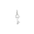 P Key Charm in 14k White Gold