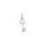 S Key Charm in 14k White Gold