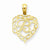14k Gold B Script Initial in Heart Pendant, Pendants for Necklace