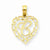 14k Gold C Script Initial in Heart Pendant, Pendants for Necklace