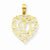 14k Gold D Script Initial in Heart Pendant, Pendants for Necklace