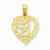 14k Gold G Script Initial in Heart Pendant, Pendants for Necklace