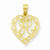 14k Gold H Script Initial in Heart Pendant, Pendants for Necklace