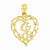 14k Gold J Script Initial in Heart Pendant, Pendants for Necklace