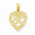 14k Gold K Script Initial in Heart Pendant, Pendants for Necklace