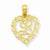 14k Gold L Script Initial in Heart Pendant, Pendants for Necklace