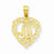14k Gold N Script Initial in Heart Pendant, Pendants for Necklace