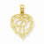 14k Gold R Script Initial in Heart Pendant, Pendants for Necklace