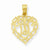 14k Gold W Script Initial in Heart Pendant, Pendants for Necklace