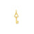 E Key Charm in 14k Gold