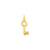 M Key Charm in 14k Gold