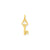 R Key Charm in 14k Gold