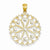 14k Gold & Rhodium Diamond-cut Flower Pendant, Pendants for Necklace