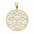14k Gold and Rhodium Diamond-cut Circle Pendant, Pendants for Necklace