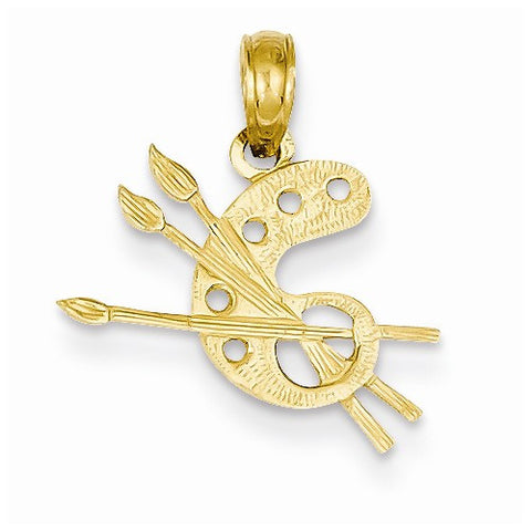 14k Gold Paint Pallet Pendant, Pendants for Necklace